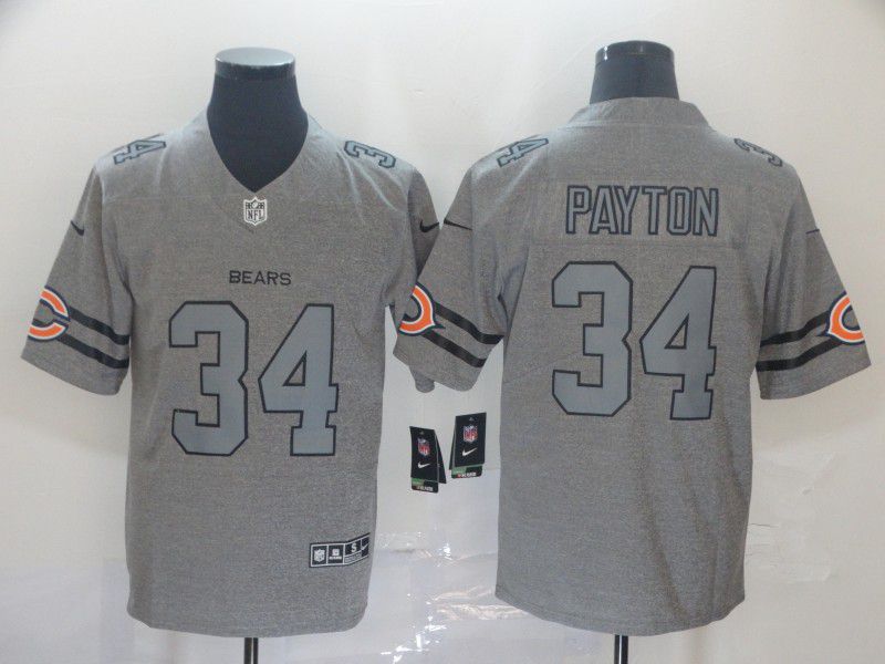 Men Chicago Bears #34 Payton Grey Retro Nike NFL Jerseys